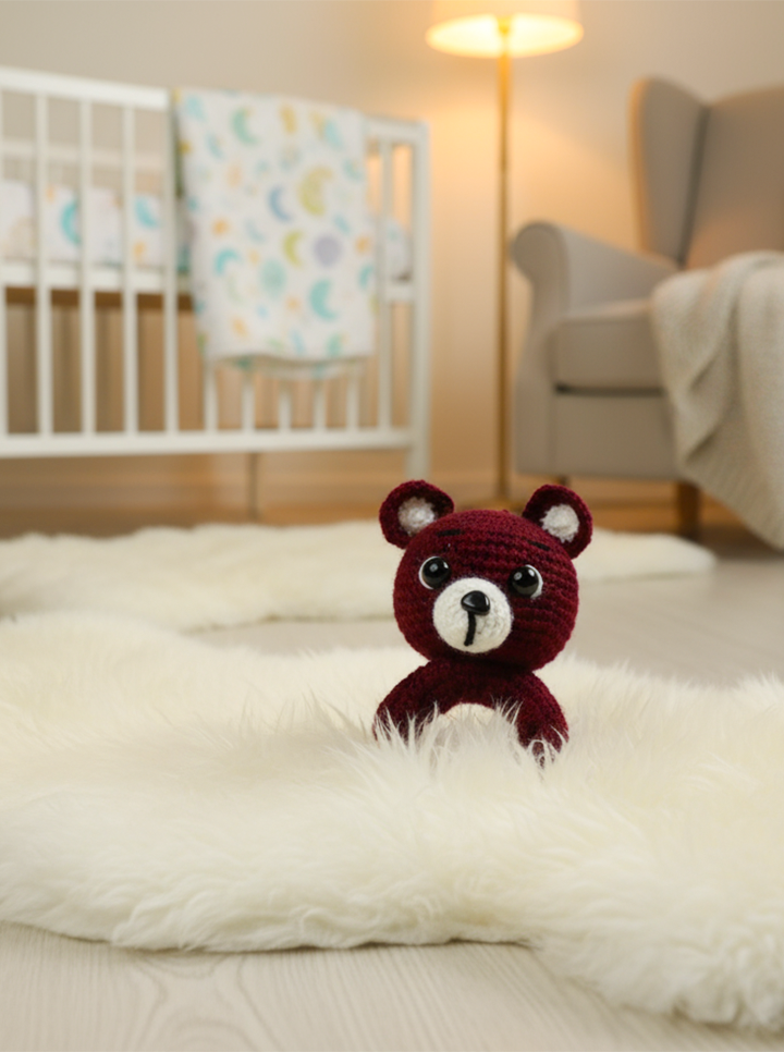 Handmade Crochet Teddy Bear Rattle