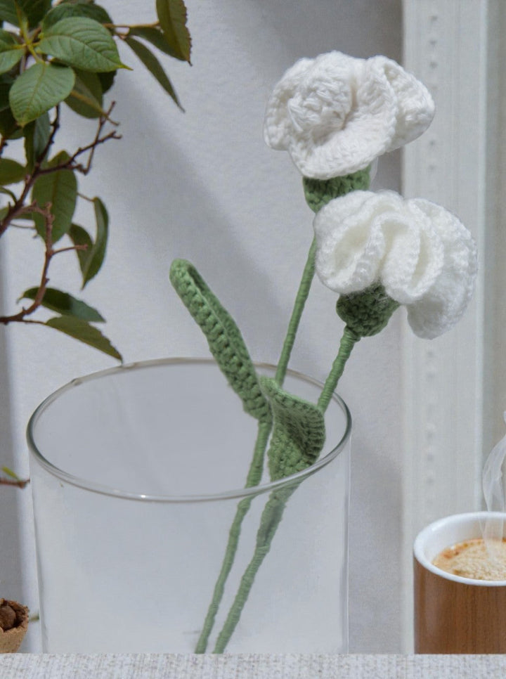 Crochet White Carnation Flower – Per Piece