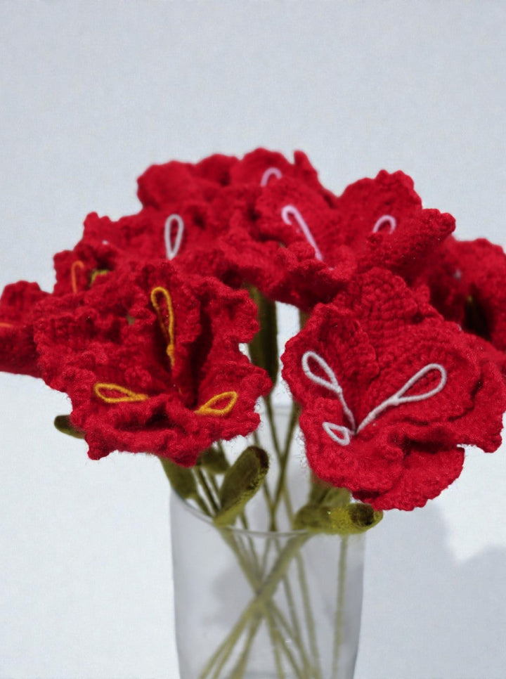 Crochet Red Hibiscus Flower – Per Piece