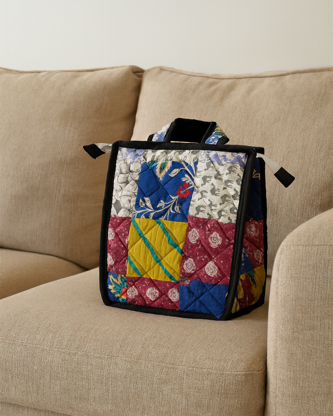 Handmade Lunch Box Carry Bag with Lunch Box & Water Bottle