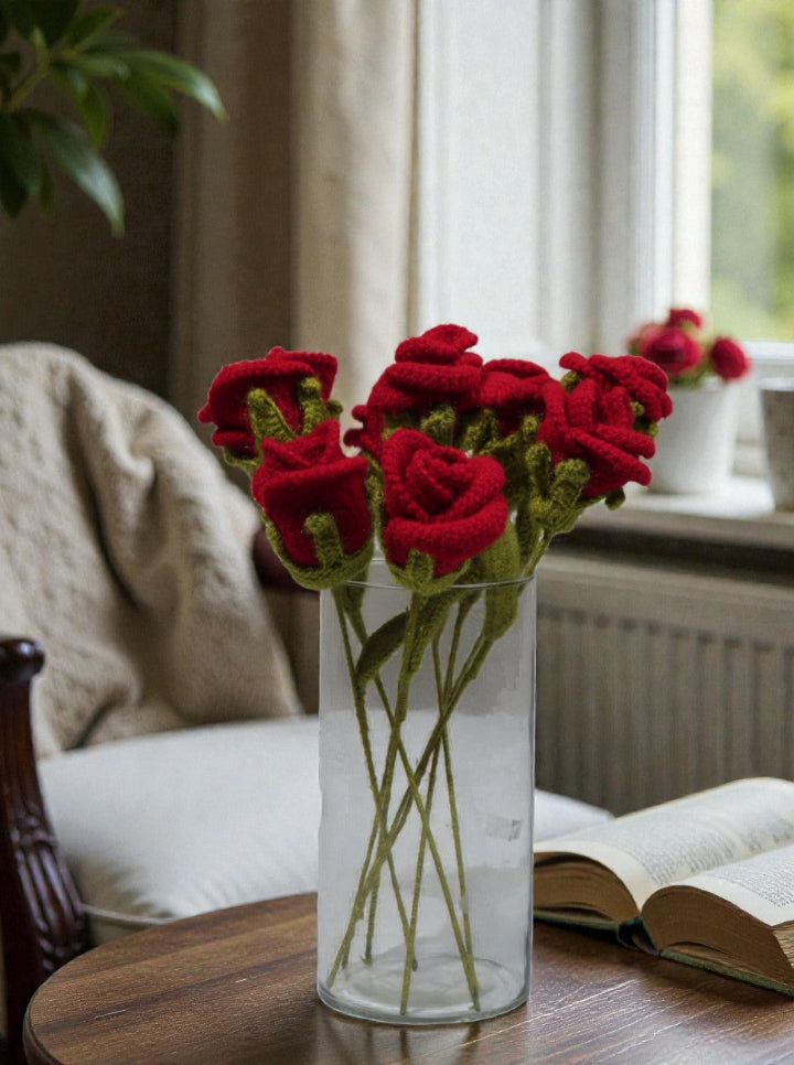 Red Crochet Rose (Per Pcs)