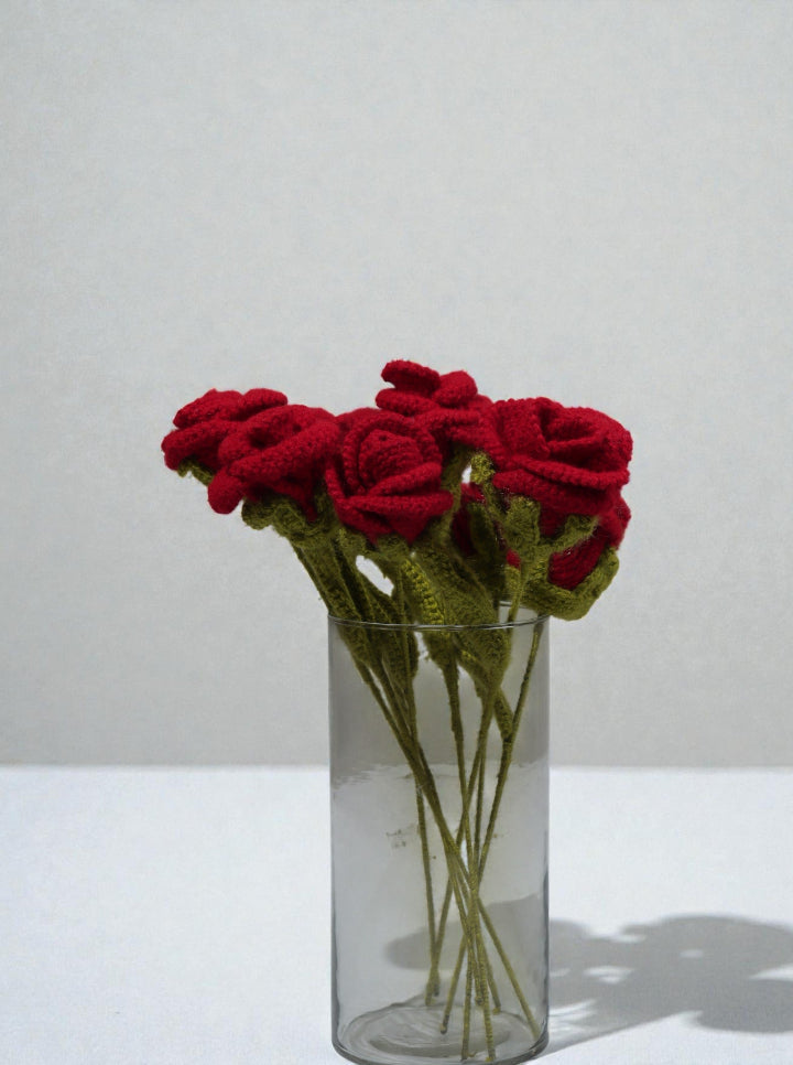 Red Crochet Rose (Per Pcs)