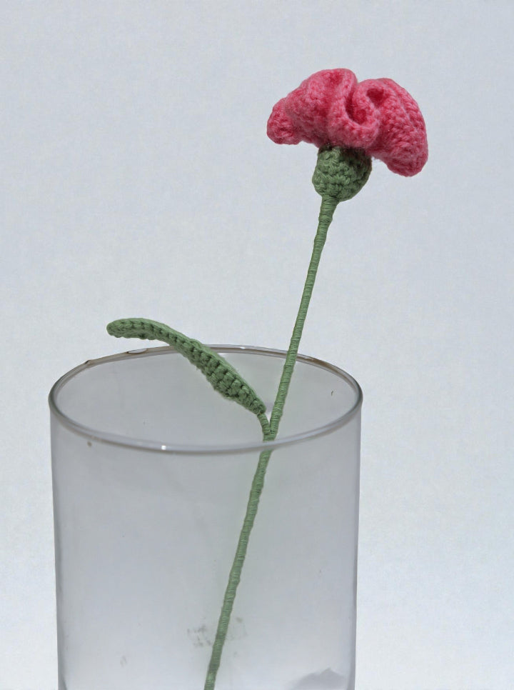 Handmade Crochet Pink Carnation Flower – Per Piece