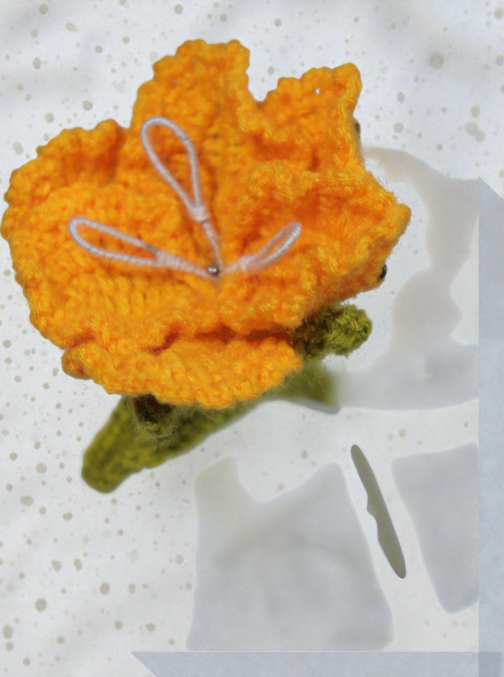 Handmade Crochet Yellow Hibiscus – Per Pcs