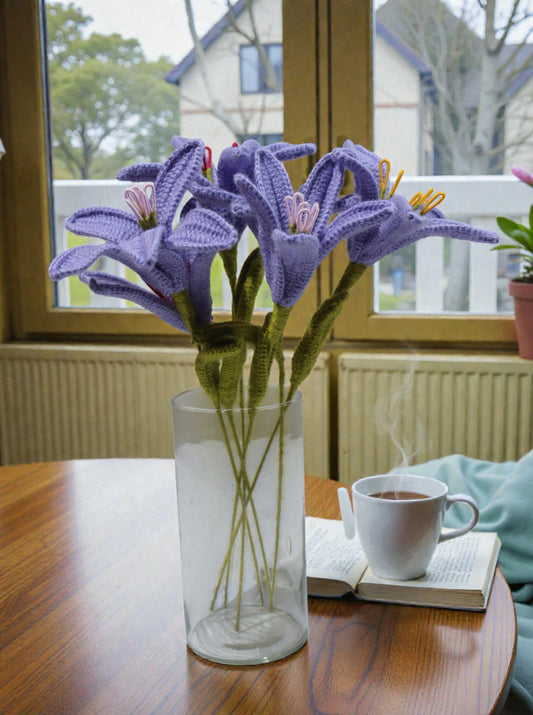 Handmade Crochet Mauve Lily – Per Pcs