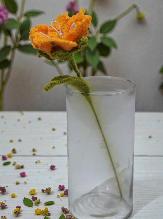 Handmade Crochet Yellow Hibiscus – Per Pcs