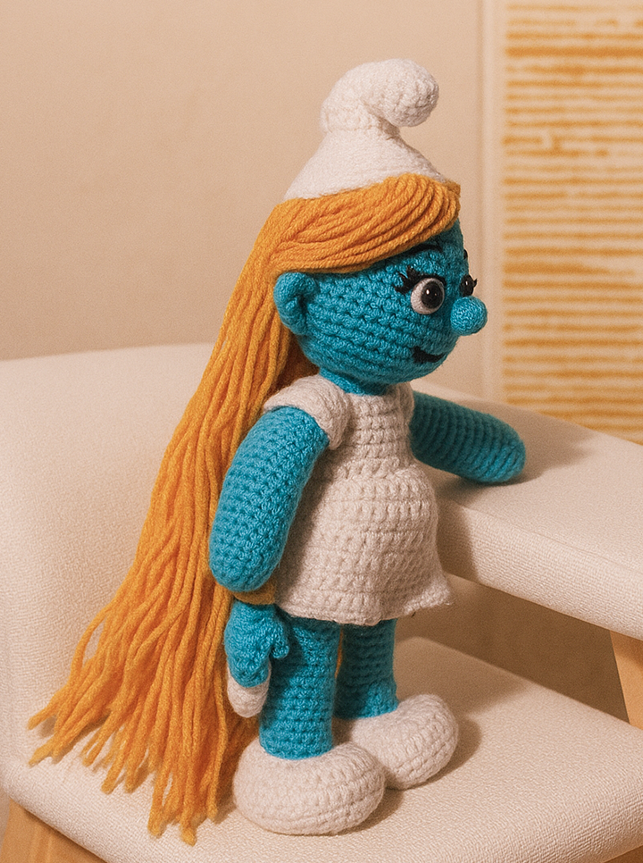 Handmade Crochet Smurfette – A Magical Blue Friend!
